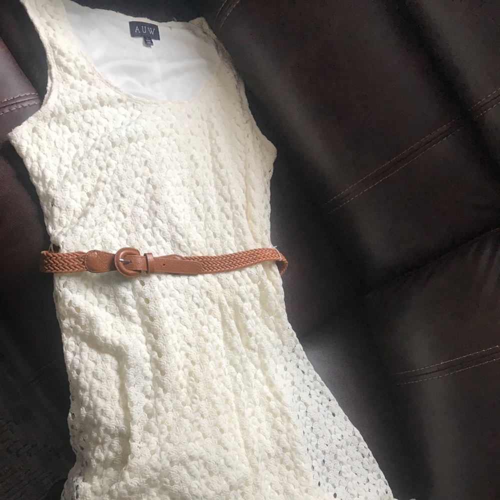 Hi lo lace dress with belt